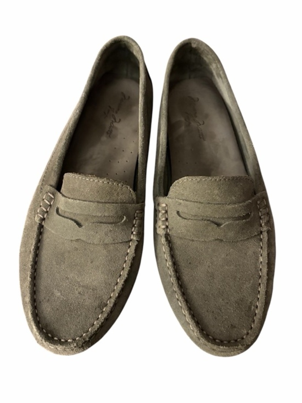 Men's Suede Penny Loafers in Olive - Classic Slip-On Dress Loafer